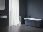 Ravak Ypsilon 180x80, akrilkád, Kék / Fehér, szabadonálló, fehér/fekete/króm lefolyó