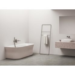   Ravak Ypsilon Wall 178x86, akrilkád, Fehér / Rózsaszín, szabadonálló, fehér/fekete/króm lefolyó