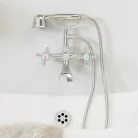 Ferro Retro New kád csaptelep zuhanyszettel króm XD11