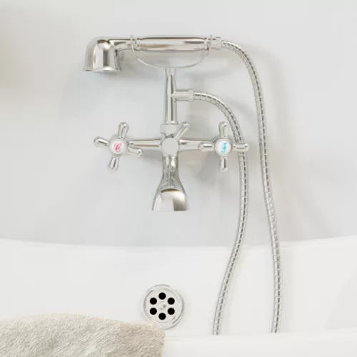 Ferro Retro New kád csaptelep zuhanyszettel króm XD11