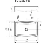 Ravak Formy 02 beépíthető mosdó túlfolyó nélkül 60 cm fehér (XJM01260000)