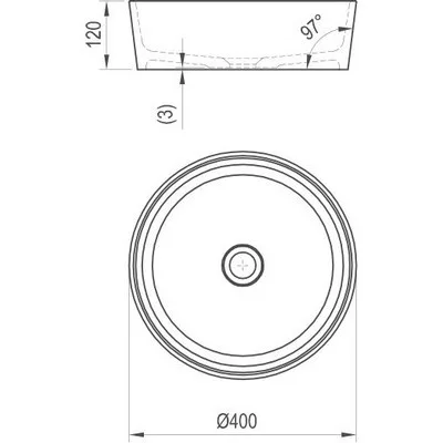 Ravak Moon 1 beépíthető mosdó csaplyuk nélkül 40 cm fehér (XJN01300000)