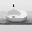 Ravak Moon 2S beépíthető mosdó ovális csaplyuk nélkül 56x40 cm fehér (XJN01300003)