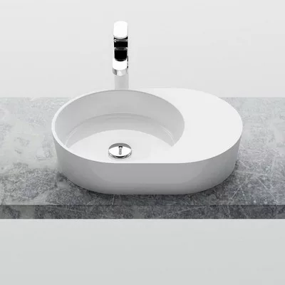 Ravak Moon 2S beépíthető mosdó ovális csaplyuk nélkül 56x40 cm fehér (XJN01300003)