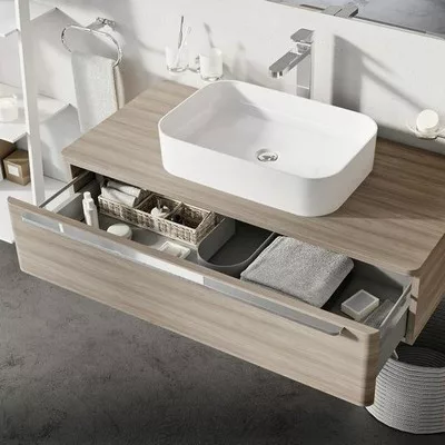 Ravak Ceramic Slim R beépíthető mosdó túlfolyó nélkül 55 cm fehér XJX01155002