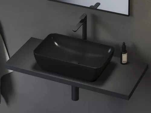 Ravak Uni Slim 50 R kerámiamosdó, fényes fekete