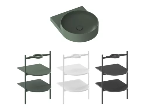 Ravak Yard 40 kerámiamosdó Grey Green, túlfolyó furat nélkül