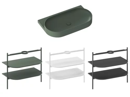 Ravak Yard 80 kerámiamosdó Grey Green, túlfolyó furat nélkül