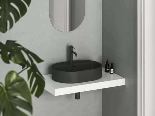 Ravak Ceramic Slim Shelf O 55 kerámiamosdó matt fekete