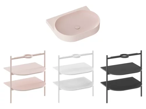 Ravak Yard 60 kerámiamosdó Alabaster Pink, túlfolyó furat nélkül
