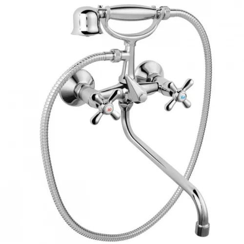 Ferro Retro kád csaptelep zuhanyszettel króm 30 cm XR11A rajza