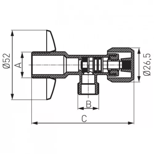 Ferro Z1212G 78 mm sarokszelep G1/2 G1/2 (Z1212G)
