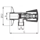 Ferro Z241 81 mm sarokszelep G1/2 G3/8 rajza