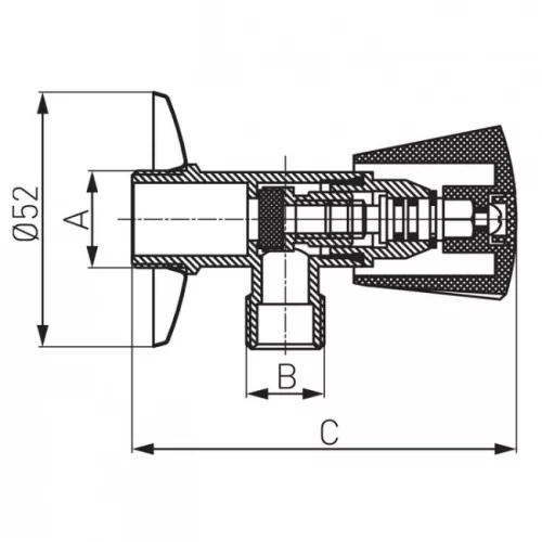 Ferro Z240 81 mm sarokszelep G1/2 G3/8 (Z240)