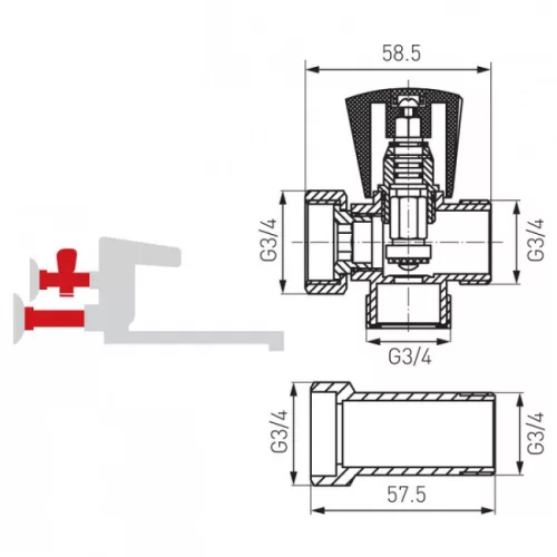 Ferro Z250 fali mosógép szelep G3/4 (Z250)