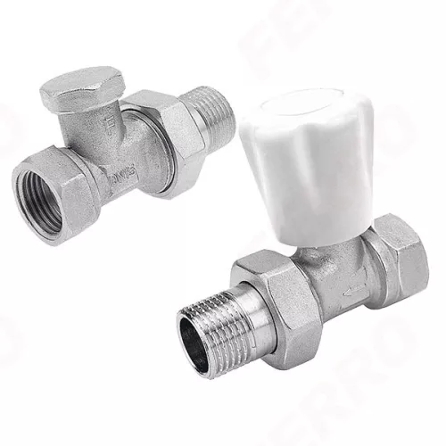 Ferro egyenes kézi radiátorszelep készlet 1/2" (zg2y + zp2y) (ZGB01)