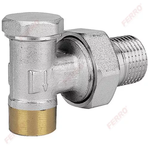 Ferro forrasztható visszatérő sarok radiátorszelep rézcsőre 1/2" x15 mm (ZK2LY)