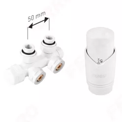   Ferro egybeépített dekoratív sarok termosztát szett, fehér (ZTD30WH)