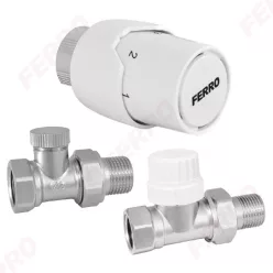   Ferro sarok termosztátos radiátorszelep szett 1/2" (ZTM20)