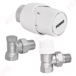   Ferro sarok termosztátos radiátorszelep szett 1/2" (ZTM21)