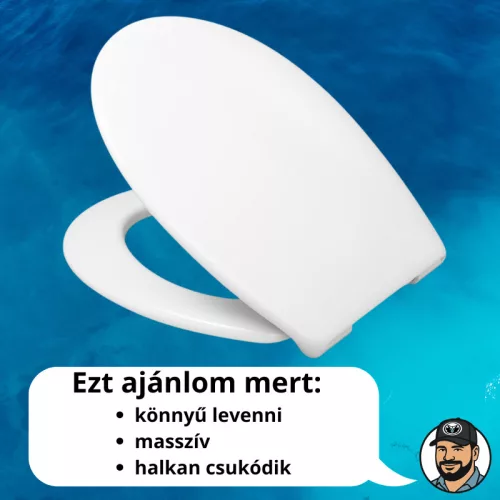 Sanibello Sofclose rendszerű könyen levehető ülőke hagyományos kialakítású WC - k re
